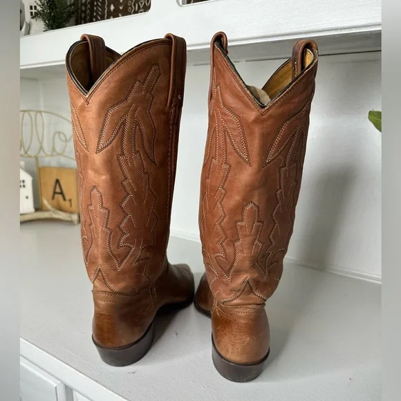 Vintage Dan Post Marlboro Collection Women’s 8.5 Western Cowboy Boots Tan - Picture 5 of 10